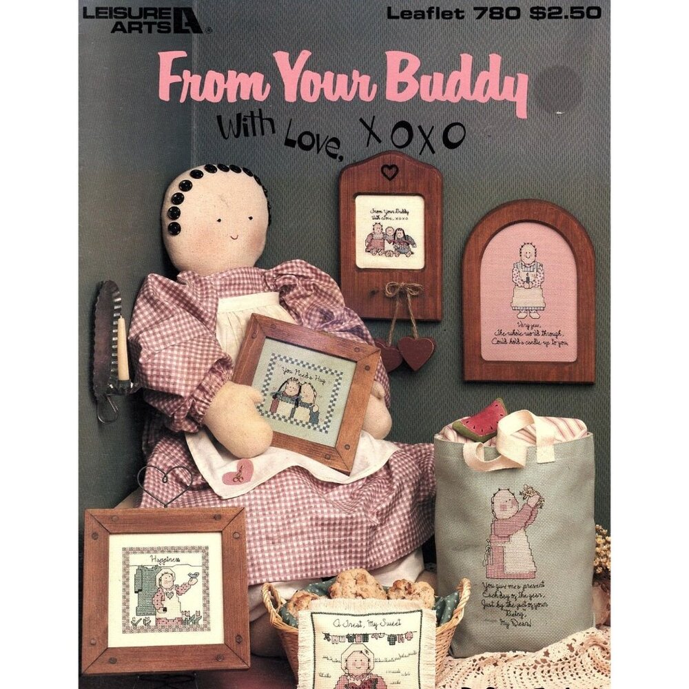 From Your Buddy With Love Vintage Full Color Counted Cross Stitch Pattern Chart